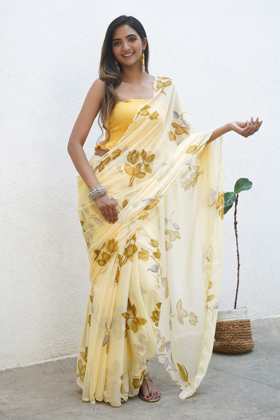 Teejh Wildflower Essence Chiffon Saree