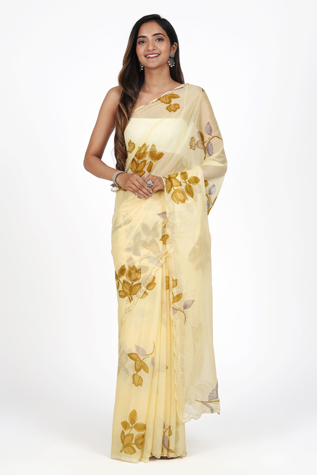 Teejh Wildflower Essence Chiffon Saree