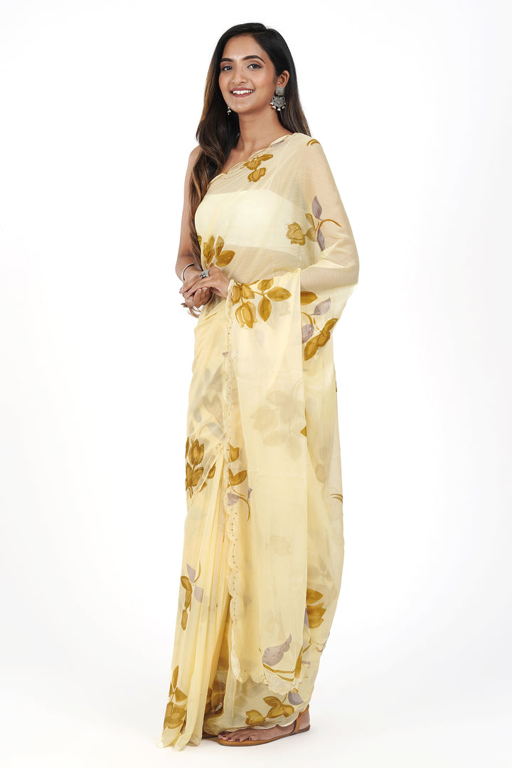 Teejh Wildflower Essence Chiffon Saree