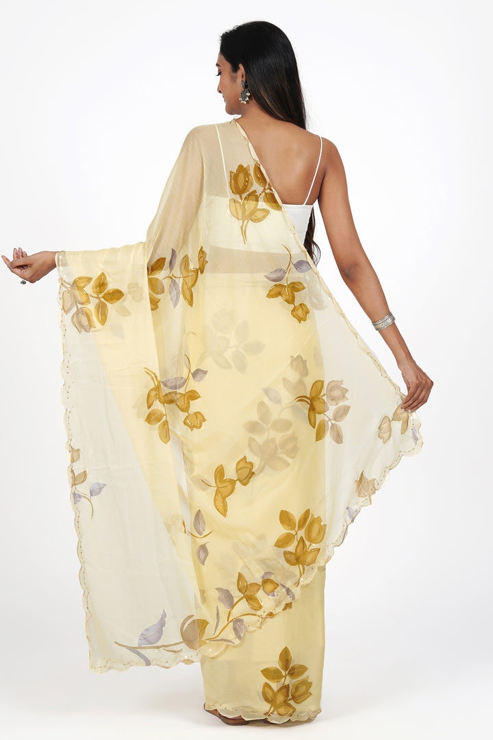 Teejh Wildflower Essence Chiffon Saree