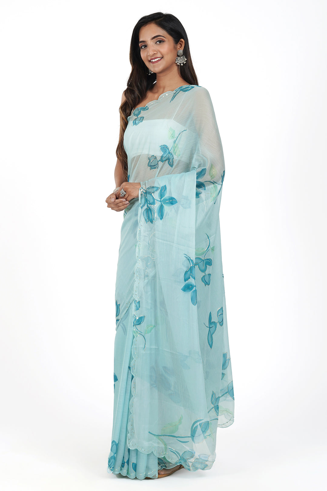 Teejh Springtime Serenity Chiffon Saree