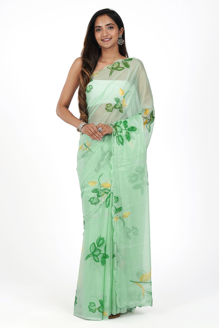 Teejh Meadow Melody Chiffon Saree