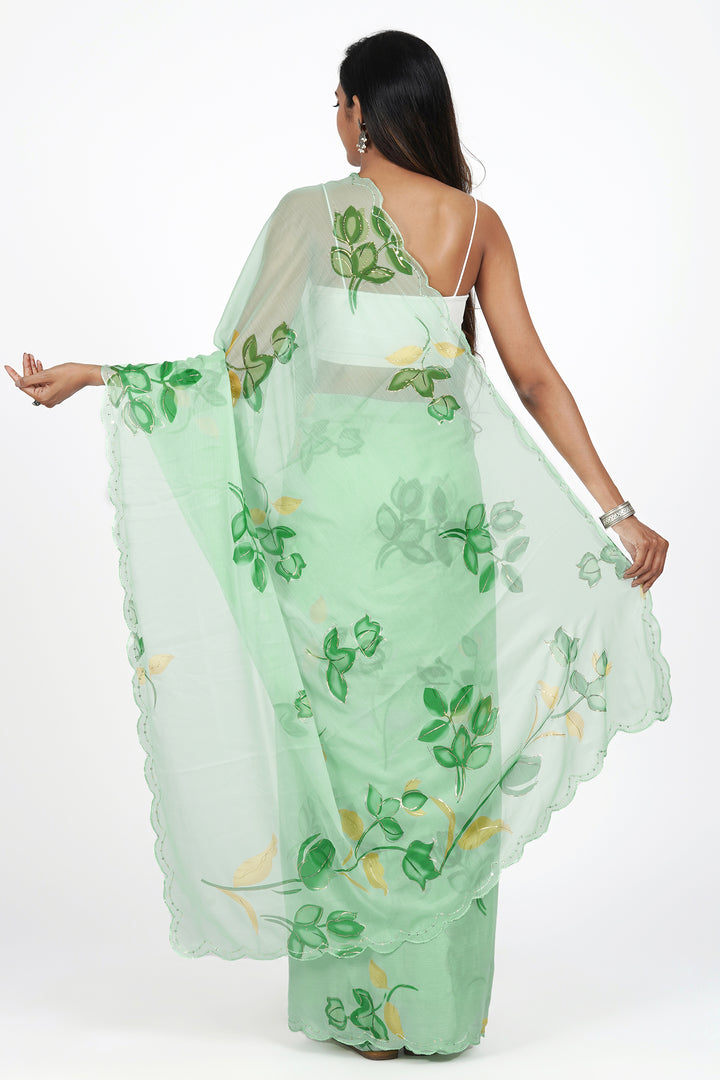 Teejh Meadow Melody Chiffon Saree