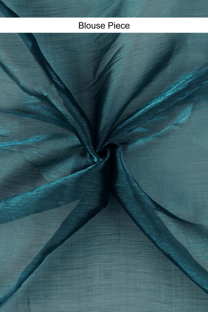 Teejh Aquamarine Tissue Charm Saree