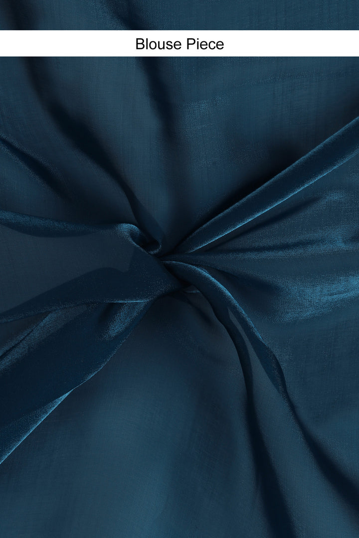 Teejh Teal Elegance Tissue Saree