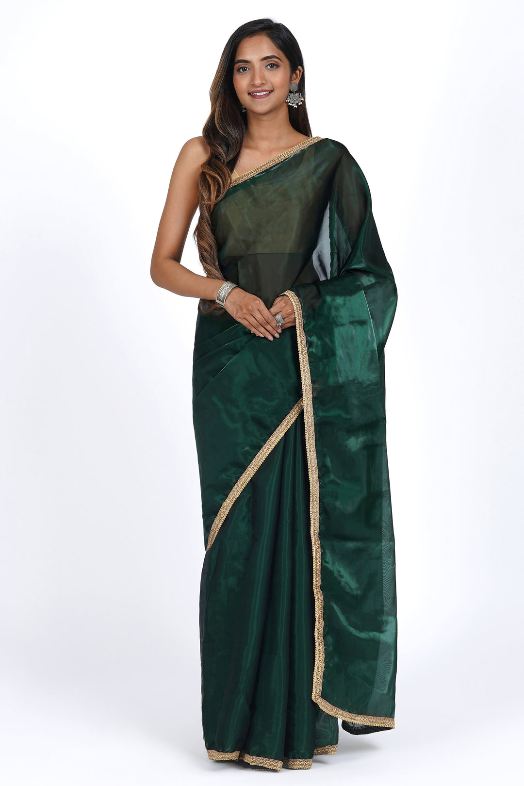 Teejh Emerald Elegance Tissue Saree