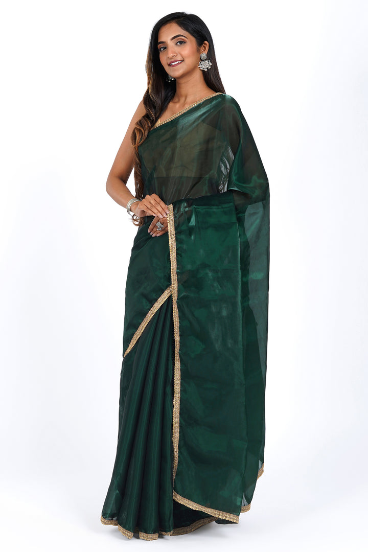Teejh Emerald Elegance Tissue Saree