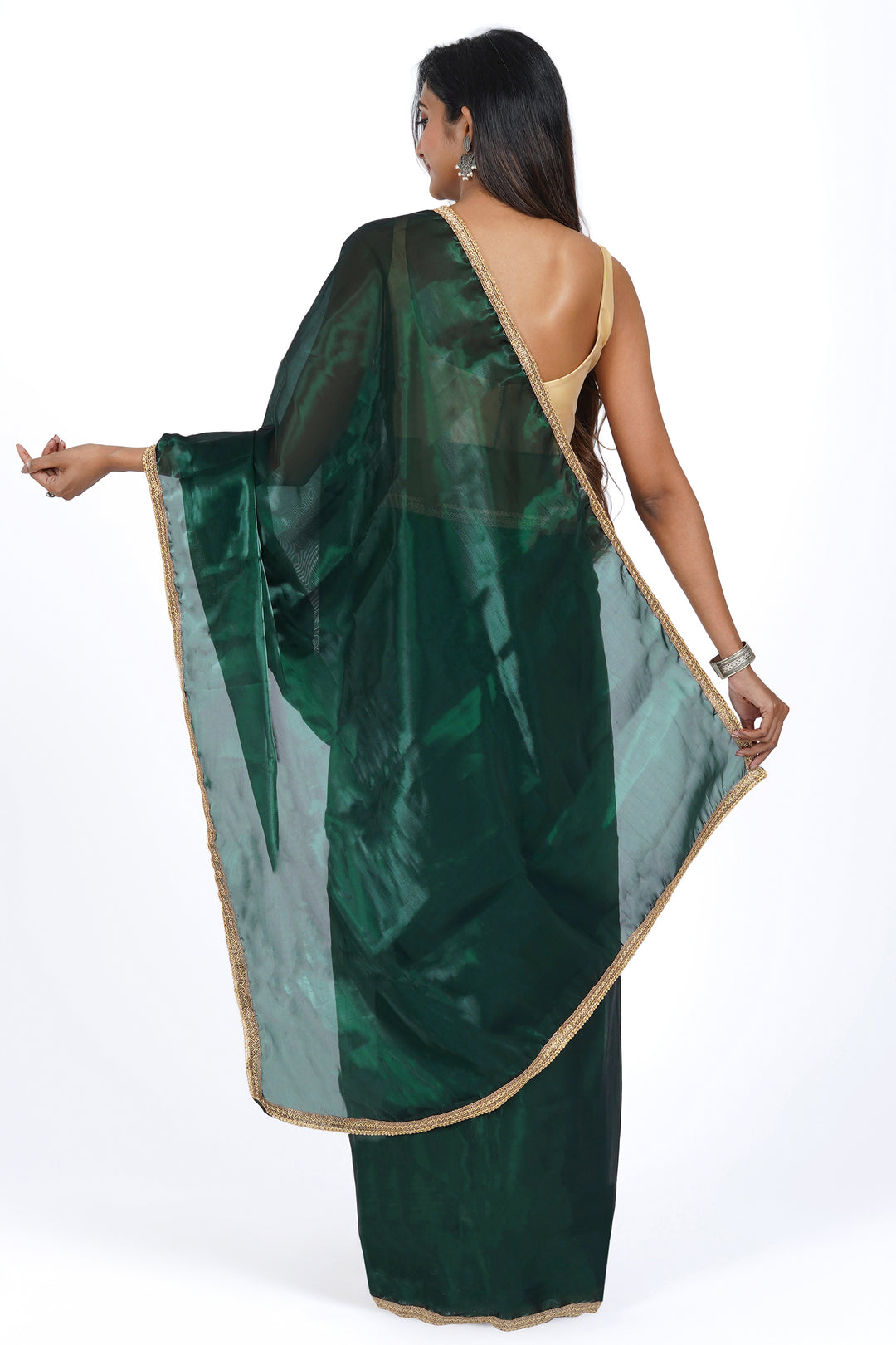 Teejh Emerald Elegance Tissue Saree