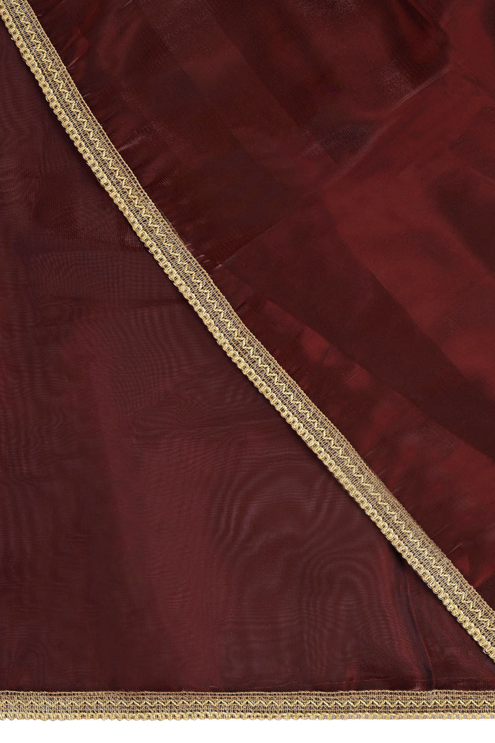 Teejh Majestic Maroon Tissue Saree