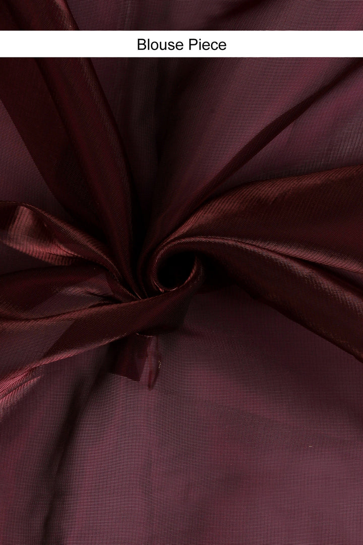 Teejh Majestic Maroon Tissue Saree