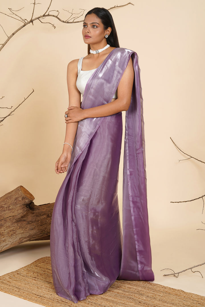 Teejh Lavender Kiss Tissue Pre-Draped Saree