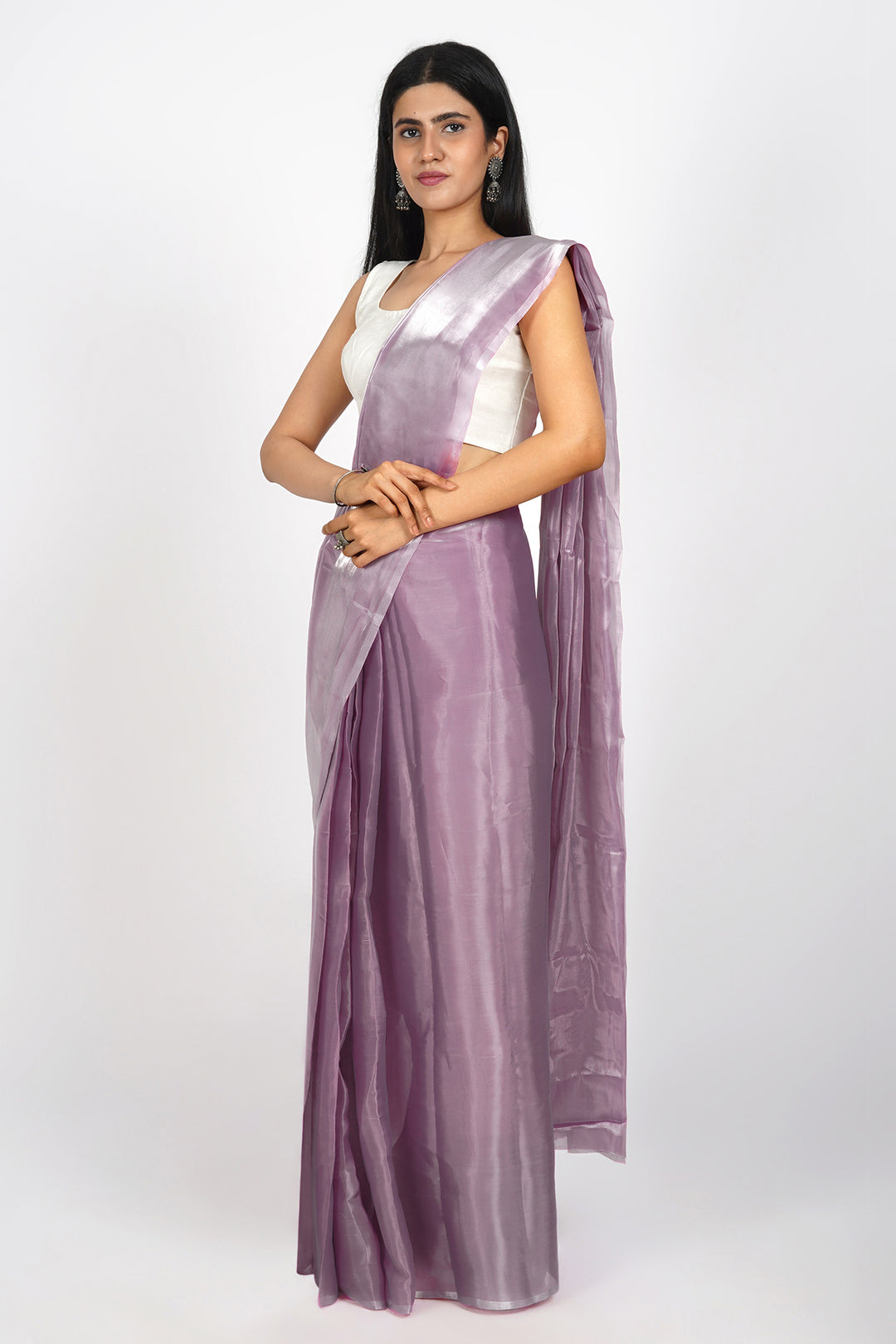 Teejh Lavender Kiss Tissue Pre-Draped Saree