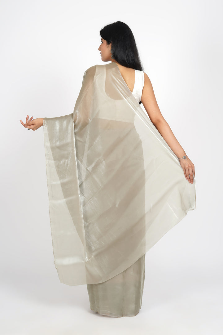 Teejh Pistachio Green Tissue Pre-Draped Saree