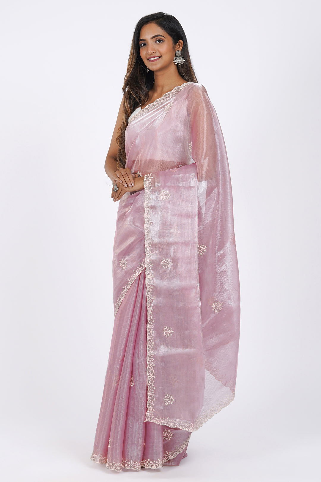 Teejh Vasanta  Onion Pink Tissue Saree