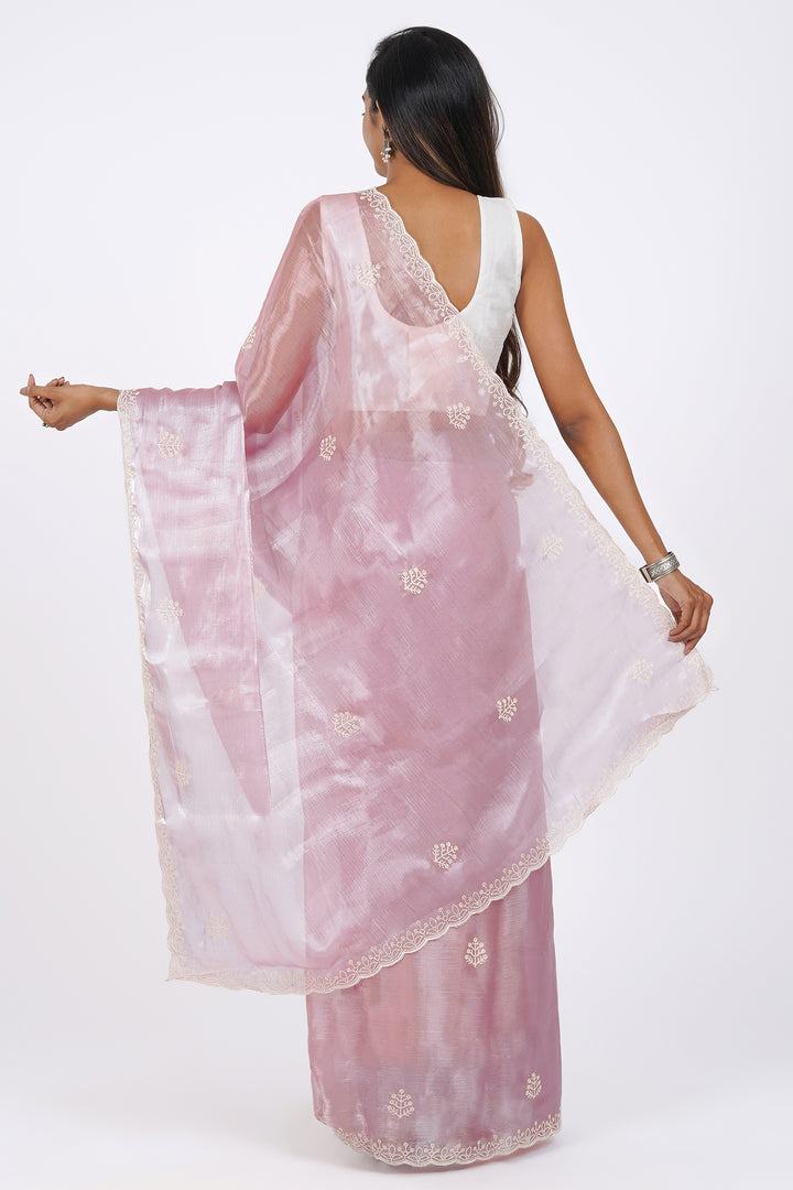 Teejh Vasanta  Onion Pink Tissue Saree