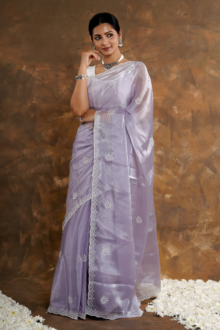 Teejh Vasanta Lilac Tissue Saree