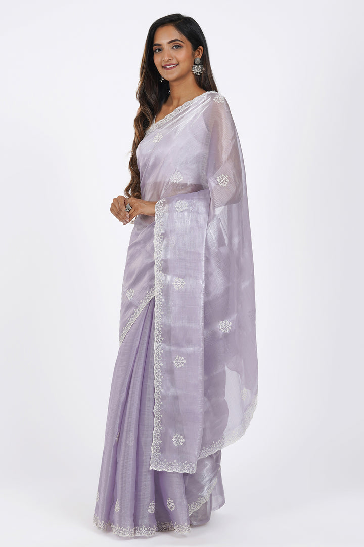 Teejh Vasanta Lilac Tissue Saree