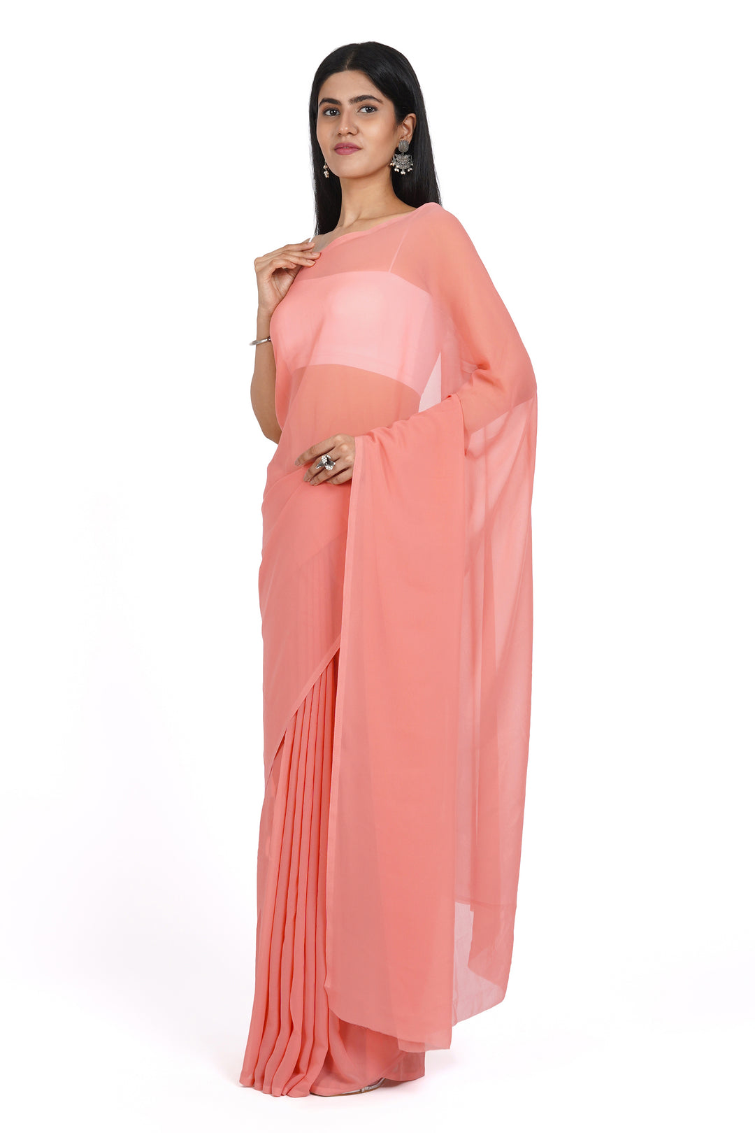 Teejh Ridhushni  Georgette Saree