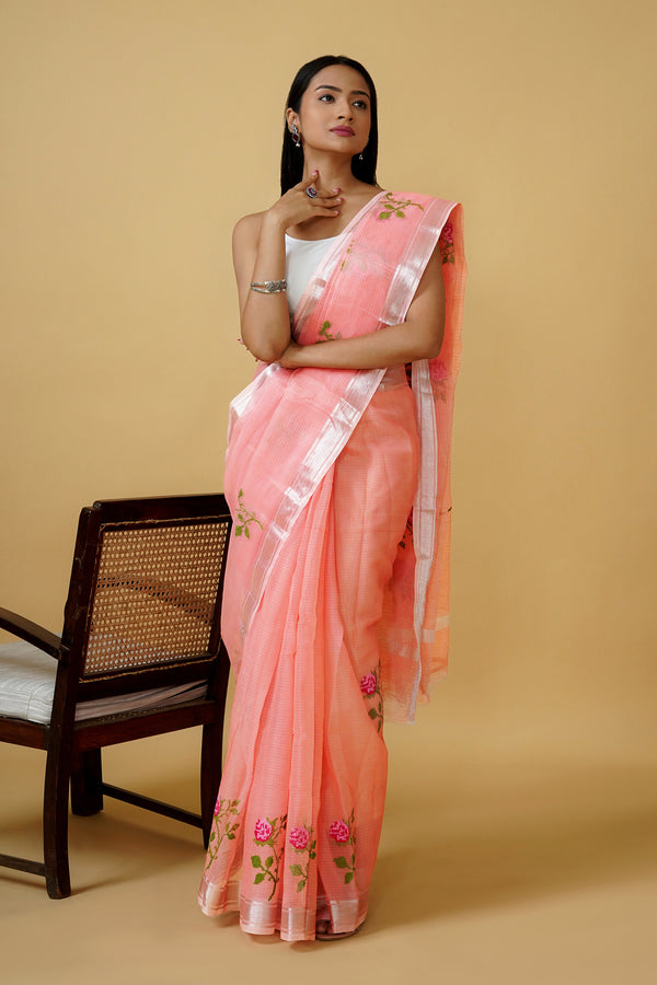 Teejh Pia Kota Embroidered Saree