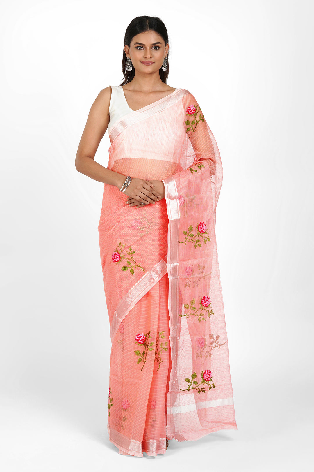 Teejh Pia Kota Embroidered Saree
