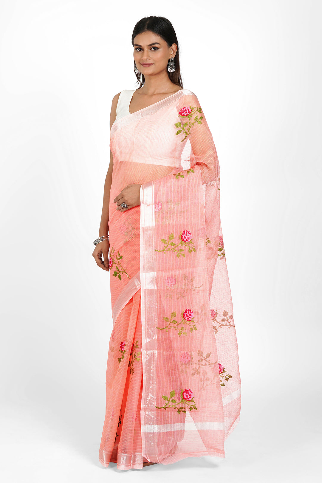 Teejh Pia Kota Embroidered Saree