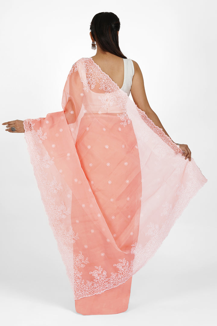 Teejh Tasneem Embroidered Organza Saree