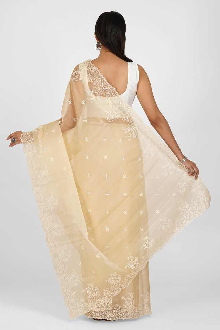 Teejh Manahil Embroidered Organza Saree