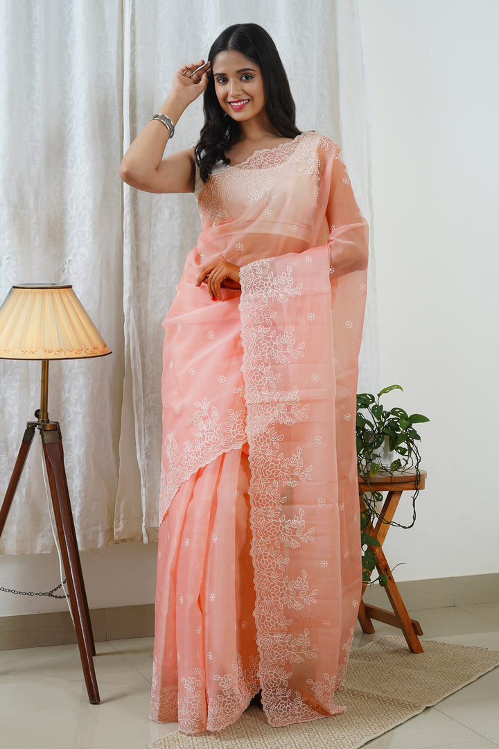 Teejh Oshma Embroidered Organza Saree