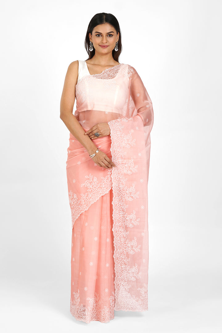 Teejh Oshma Embroidered Organza Saree