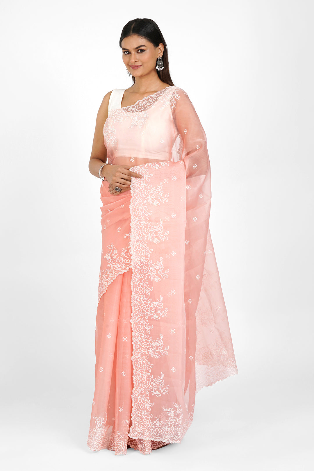 Teejh Oshma Embroidered Organza Saree