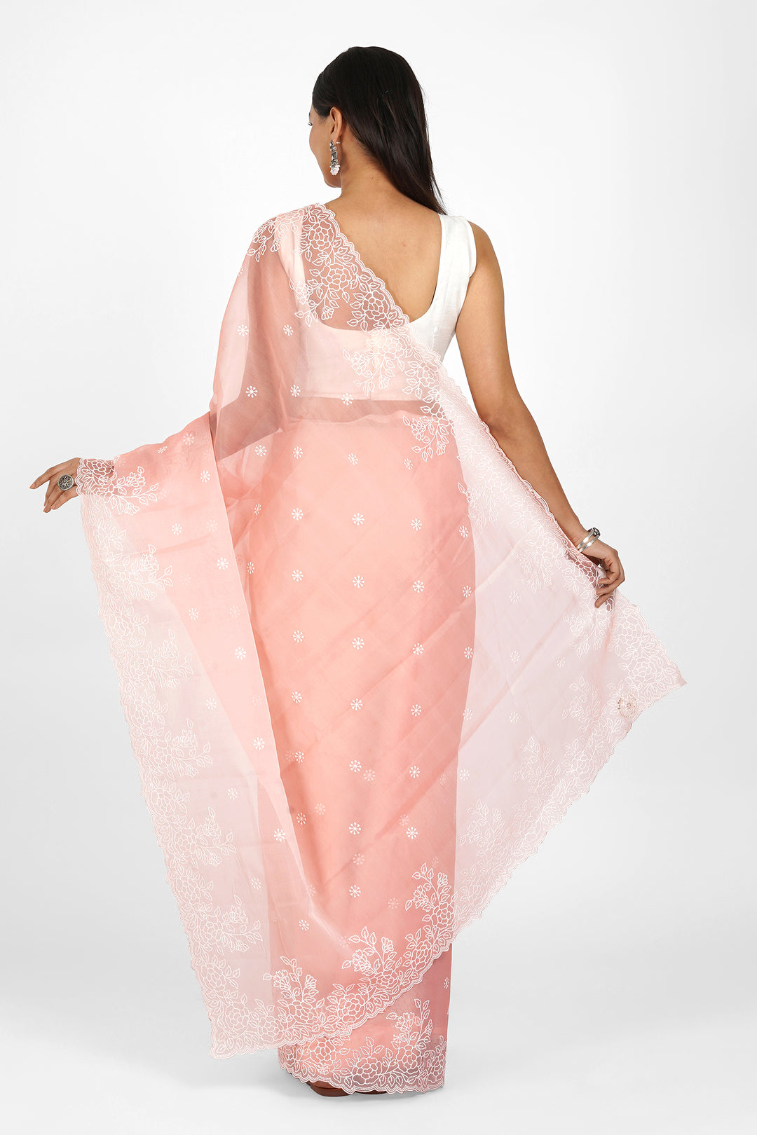 Teejh Oshma Embroidered Organza Saree