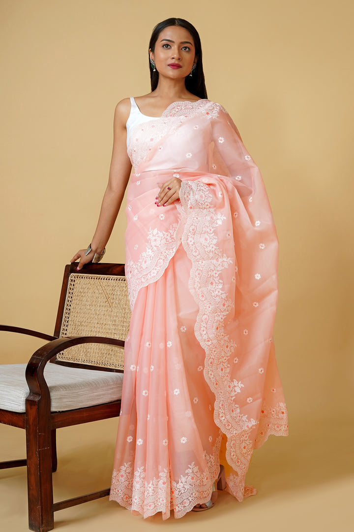 Teejh Tusharika Embroidered Organza Saree