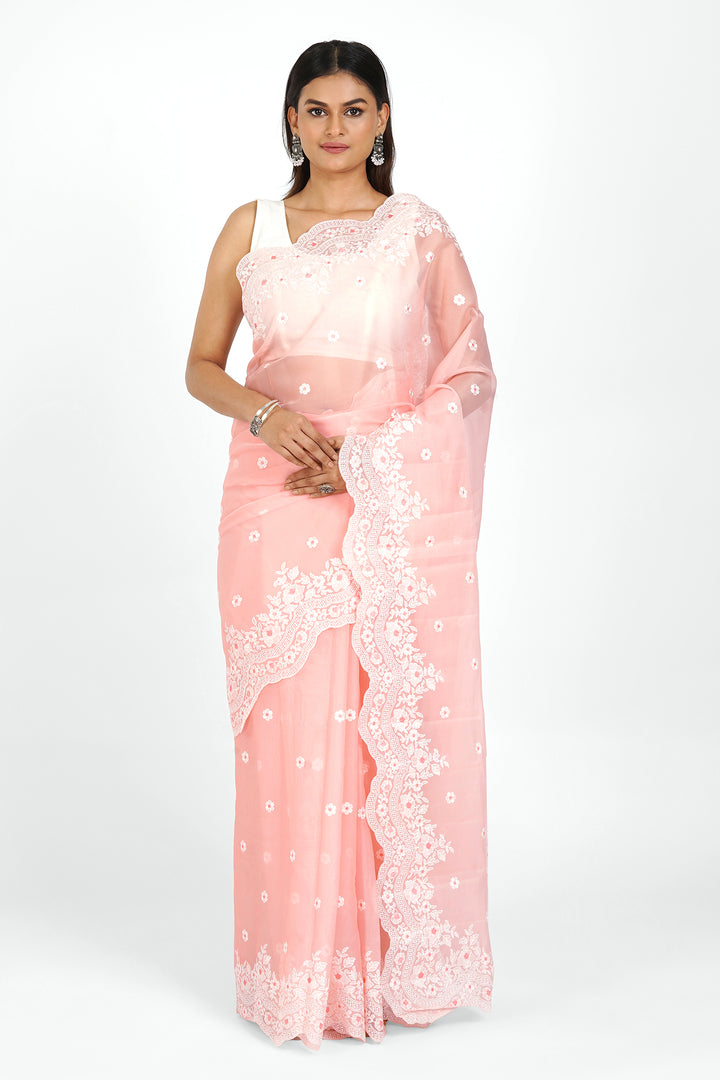 Teejh Tusharika Embroidered Organza Saree
