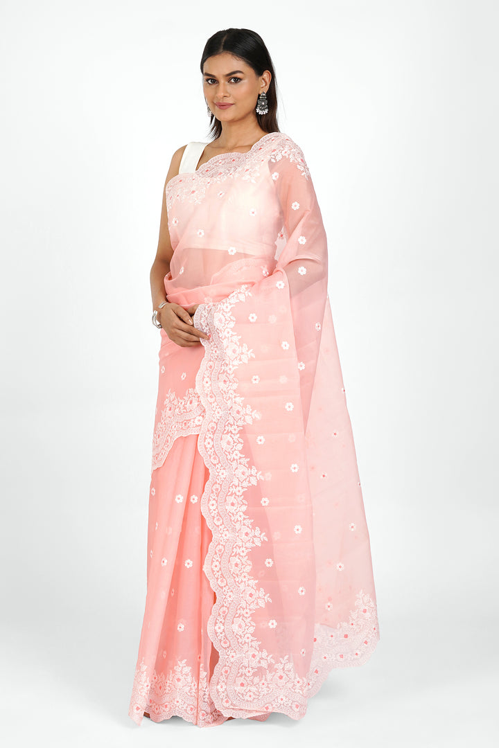 Teejh Tusharika Embroidered Organza Saree