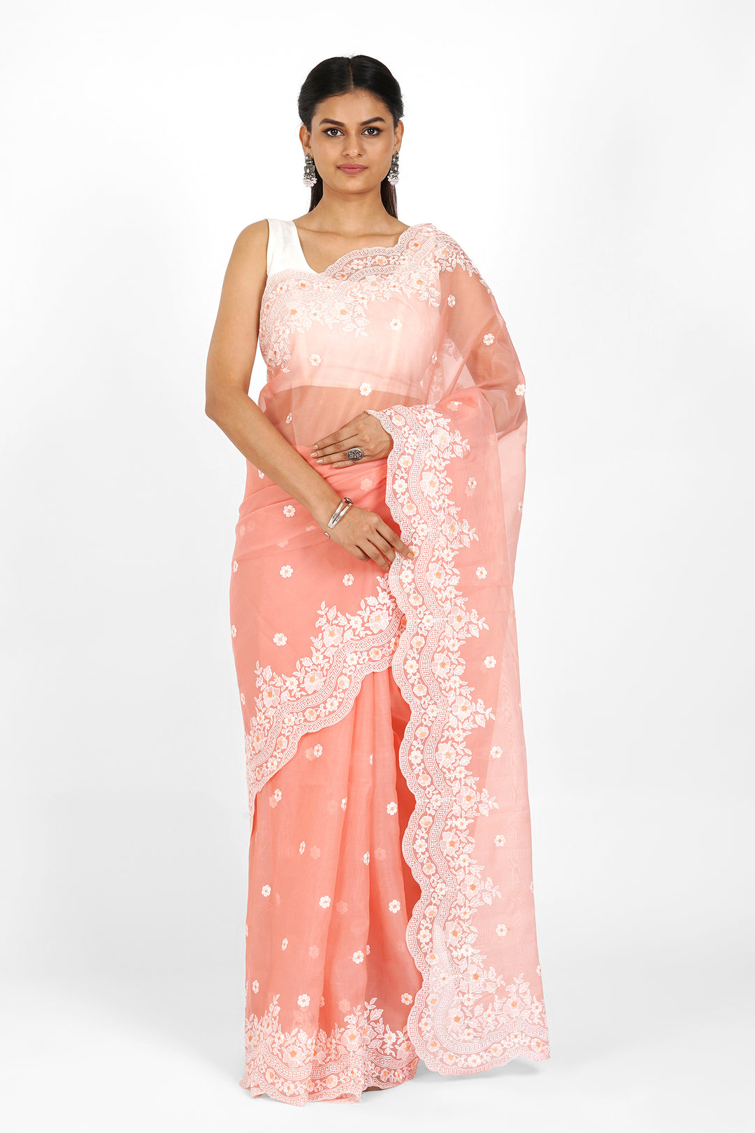 Teejh Ridhushni Embroidered Organza Saree