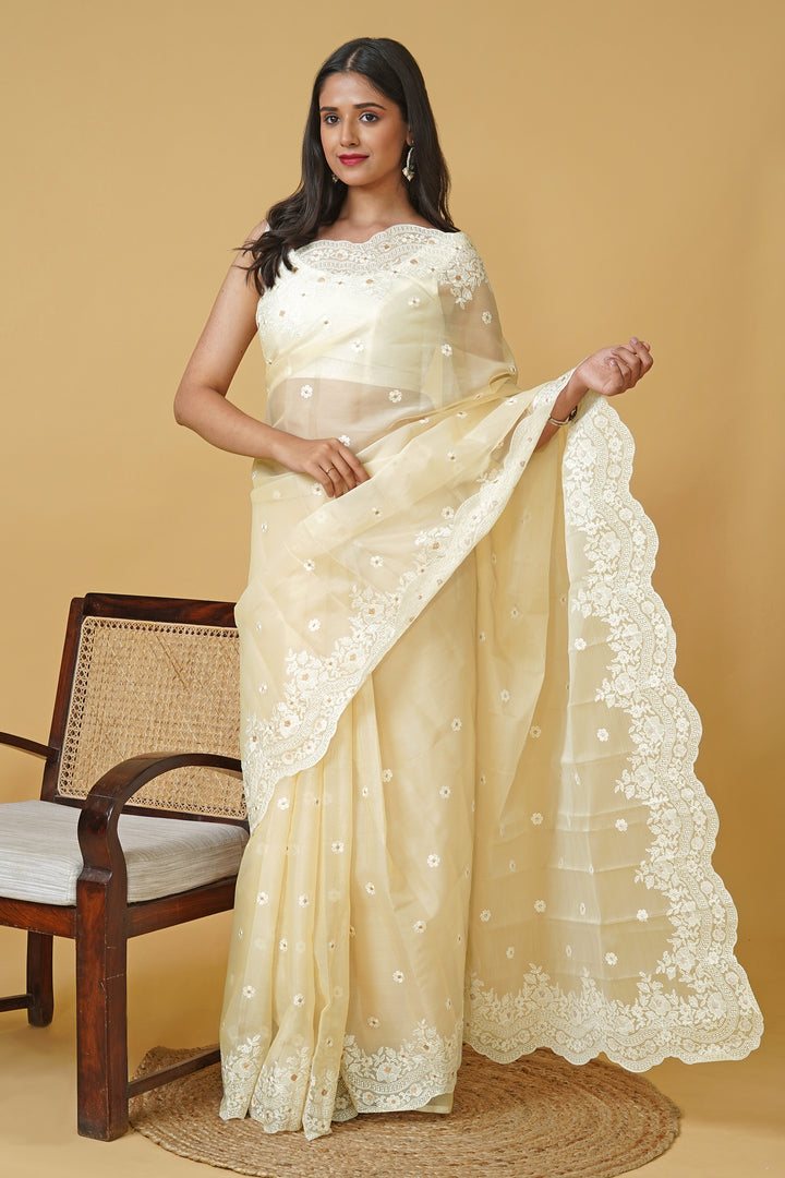Teejh Sharadi Embroidered Organza Saree