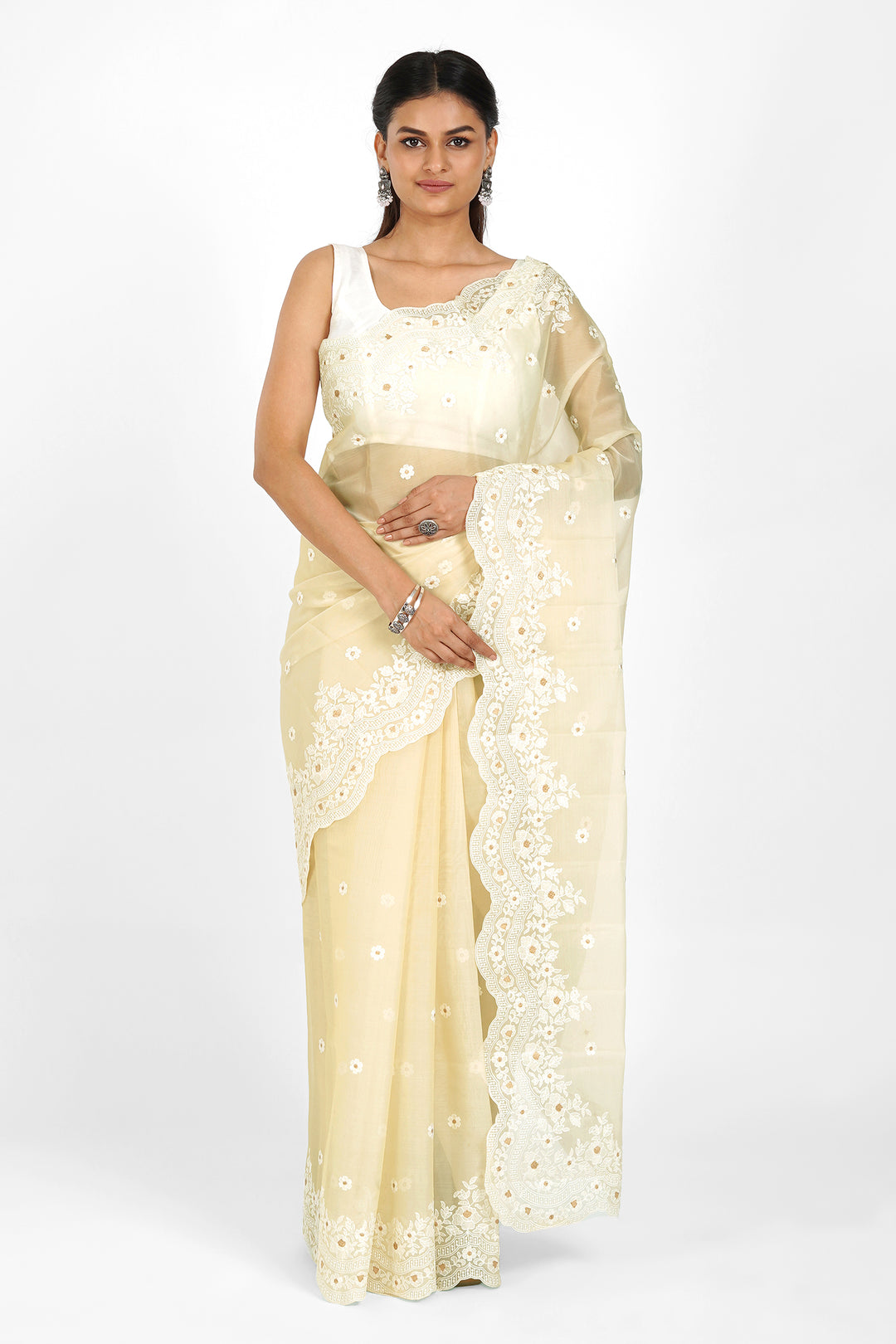 Teejh Sharadi Embroidered Organza Saree