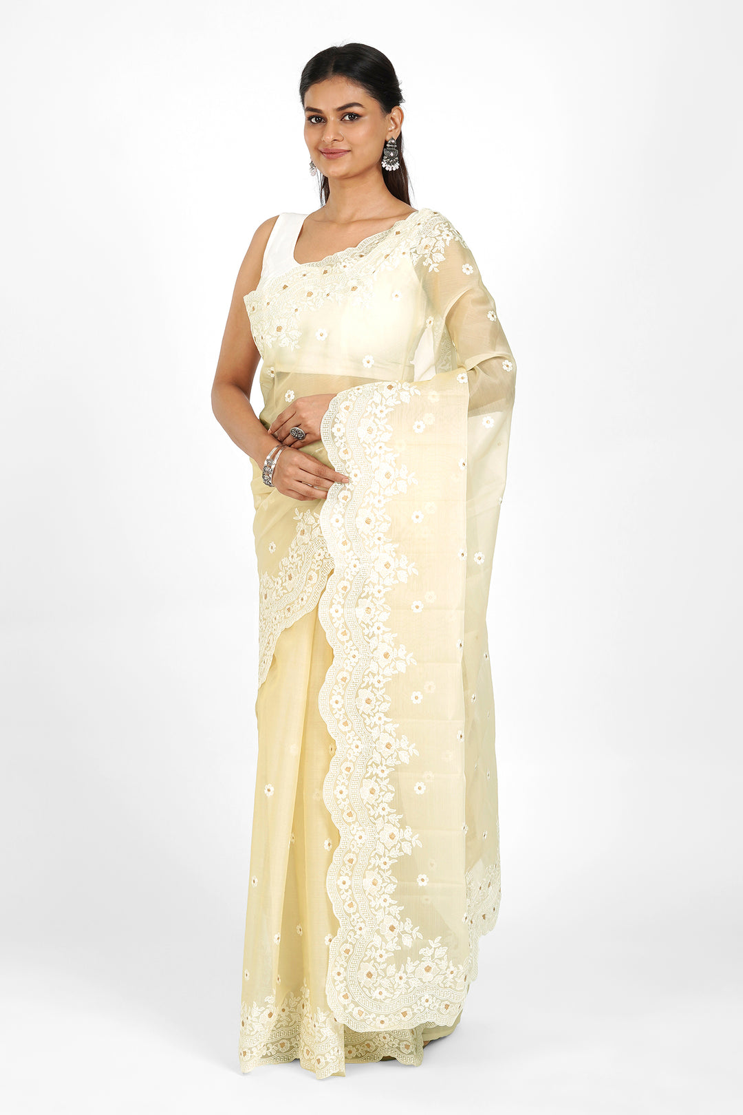 Teejh Sharadi Embroidered Organza Saree