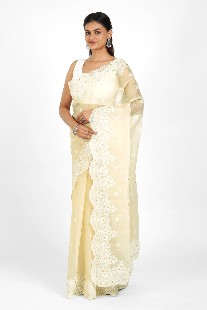 Teejh Sharadi Embroidered Organza Saree