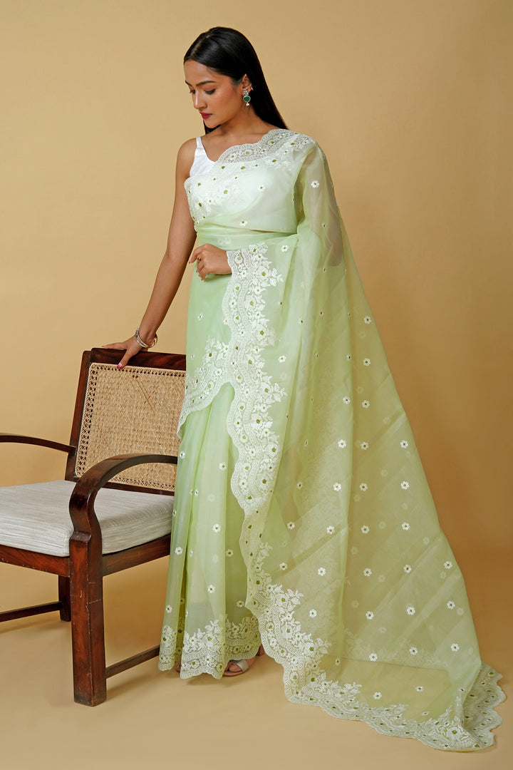 Teejh Vaishaka Embroidered Organza Saree