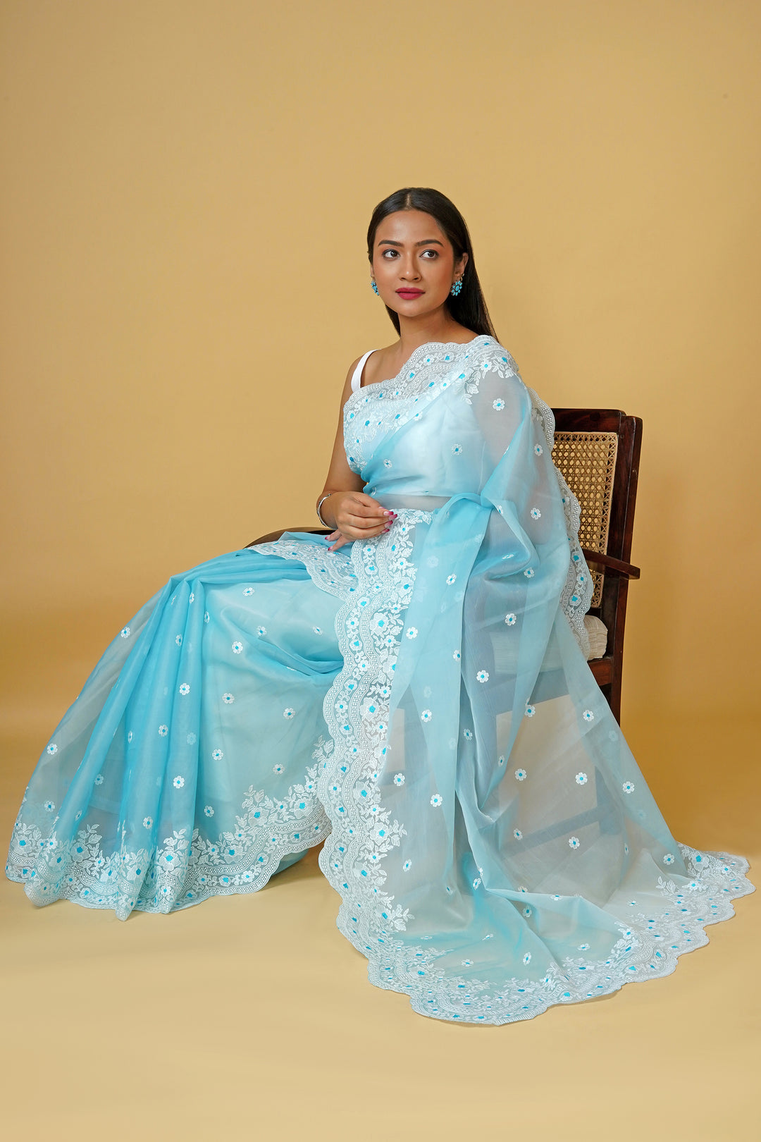 Teejh Savani Embroidered Organza Saree