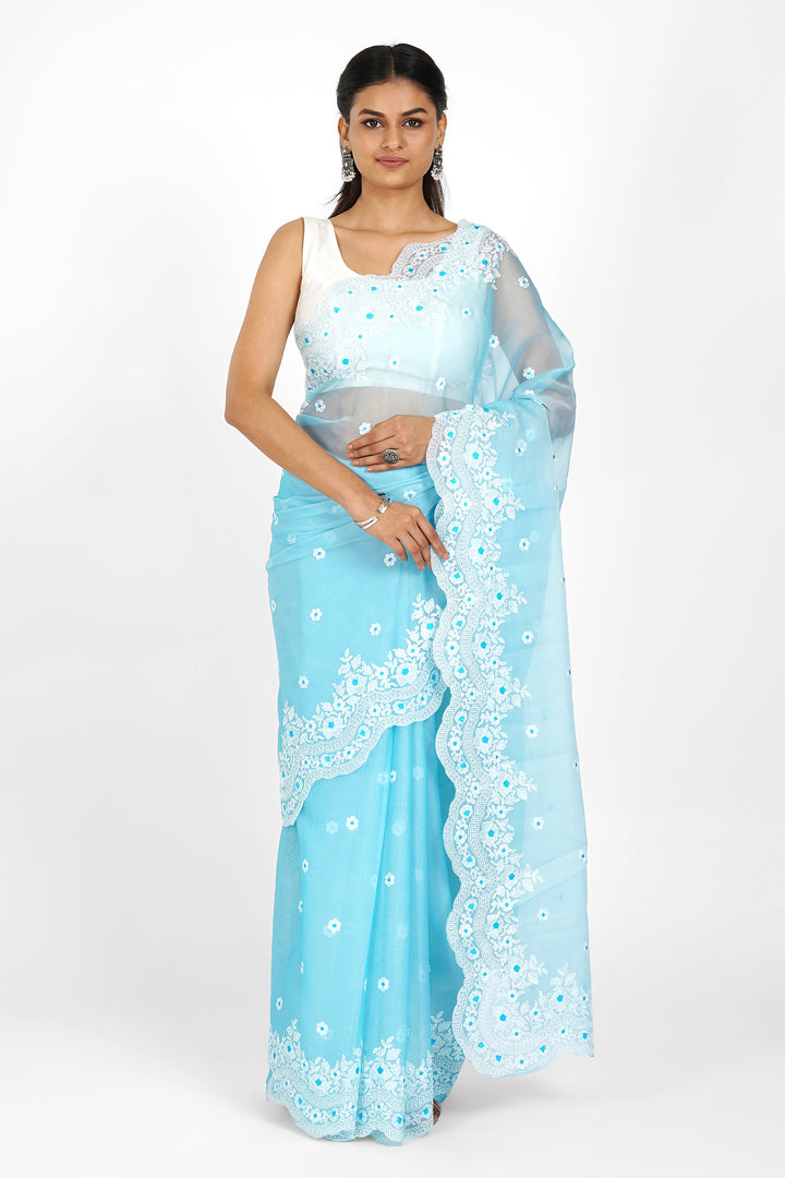Teejh Savani Embroidered Organza Saree