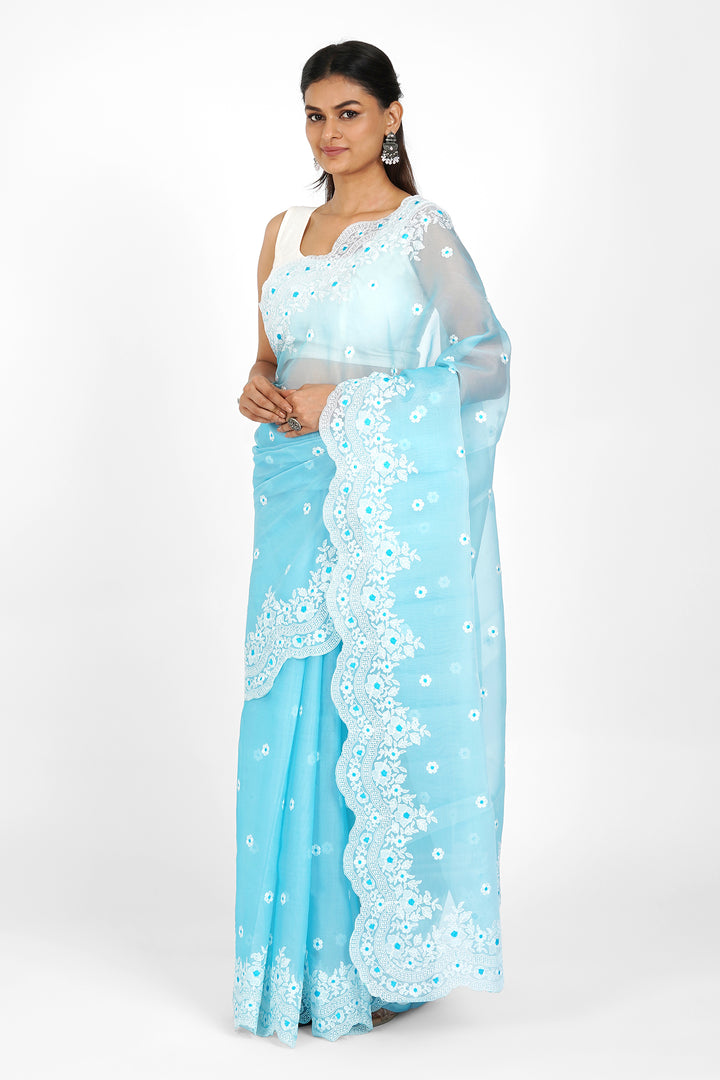Teejh Savani Embroidered Organza Saree