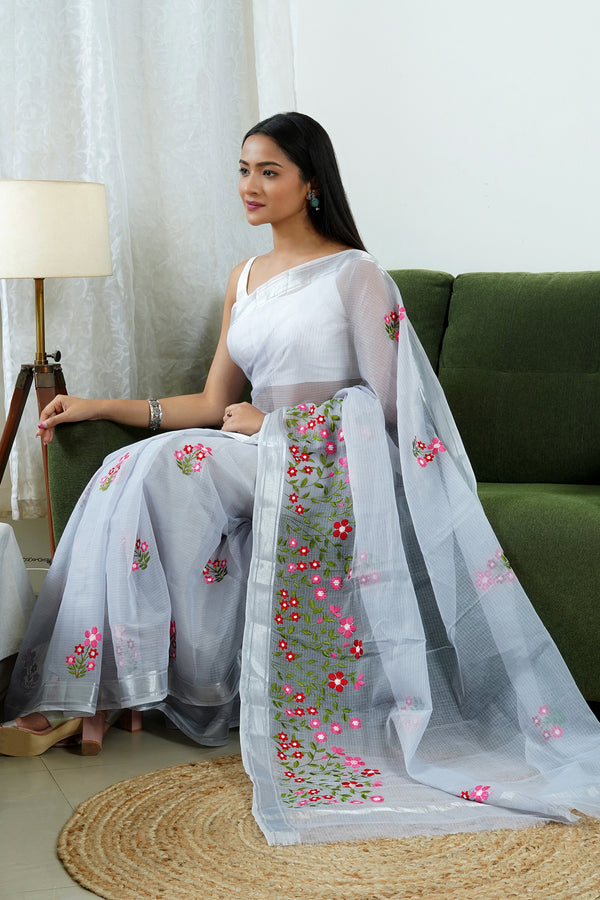 Teejh Leher Kota Embroidered Saree