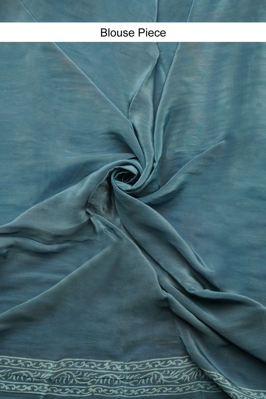 Indigo Dream Block Print Chiffon Saree
