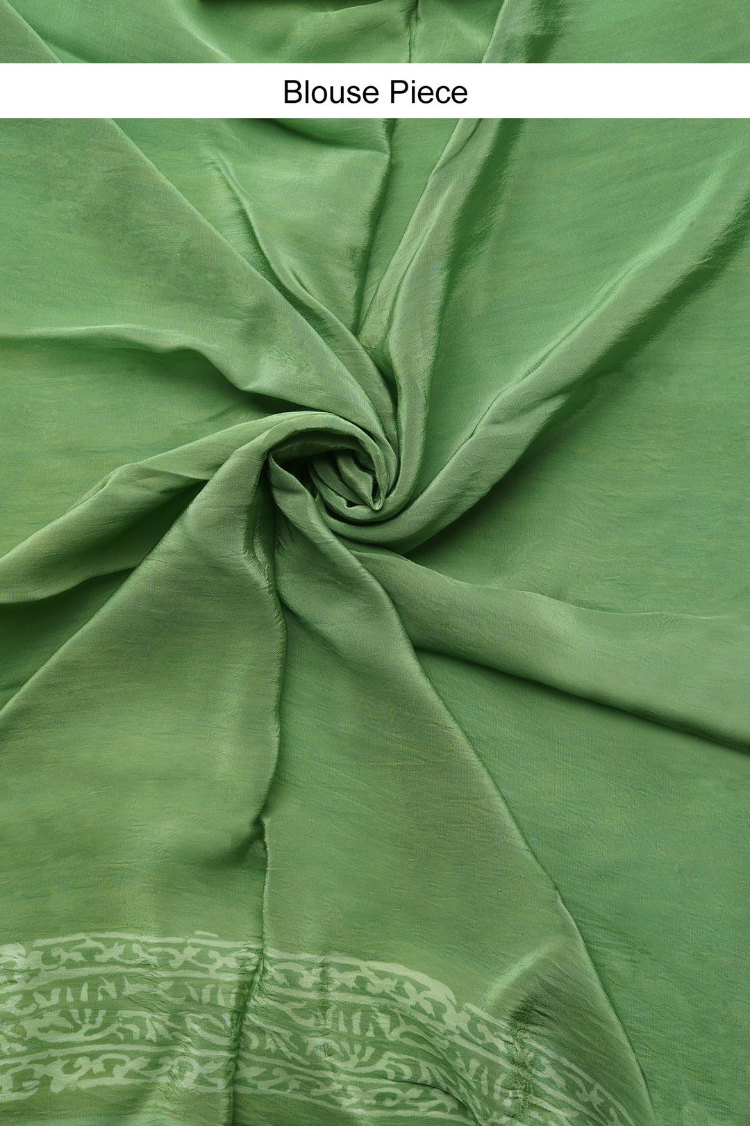 Olive Oasis Block Print Chiffon Saree