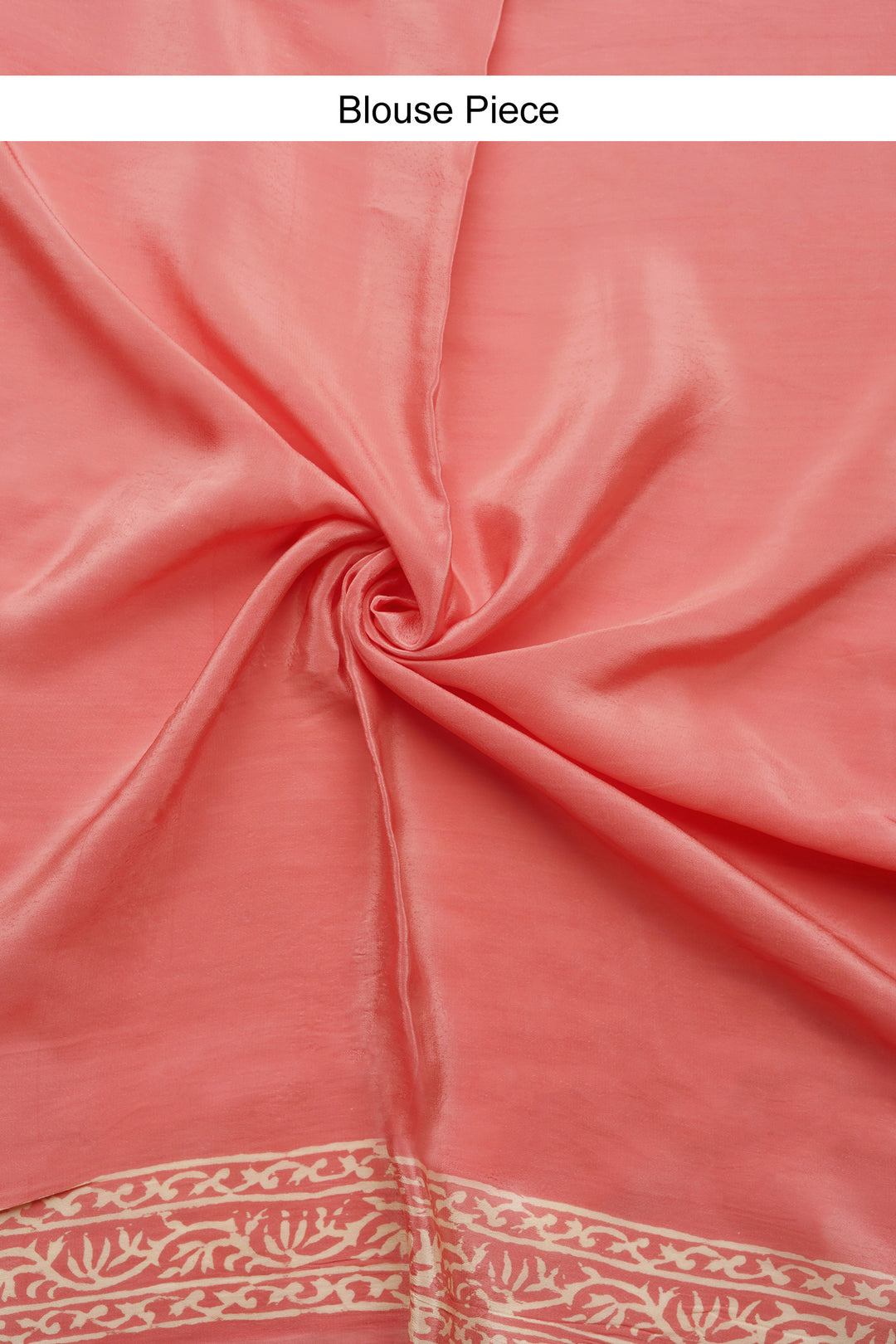 Blush Pink Block Print Chiffon Saree