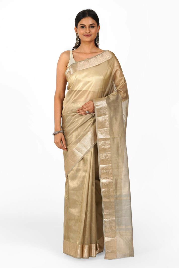 Geetanjali Silver Banarasi Tissue Saree