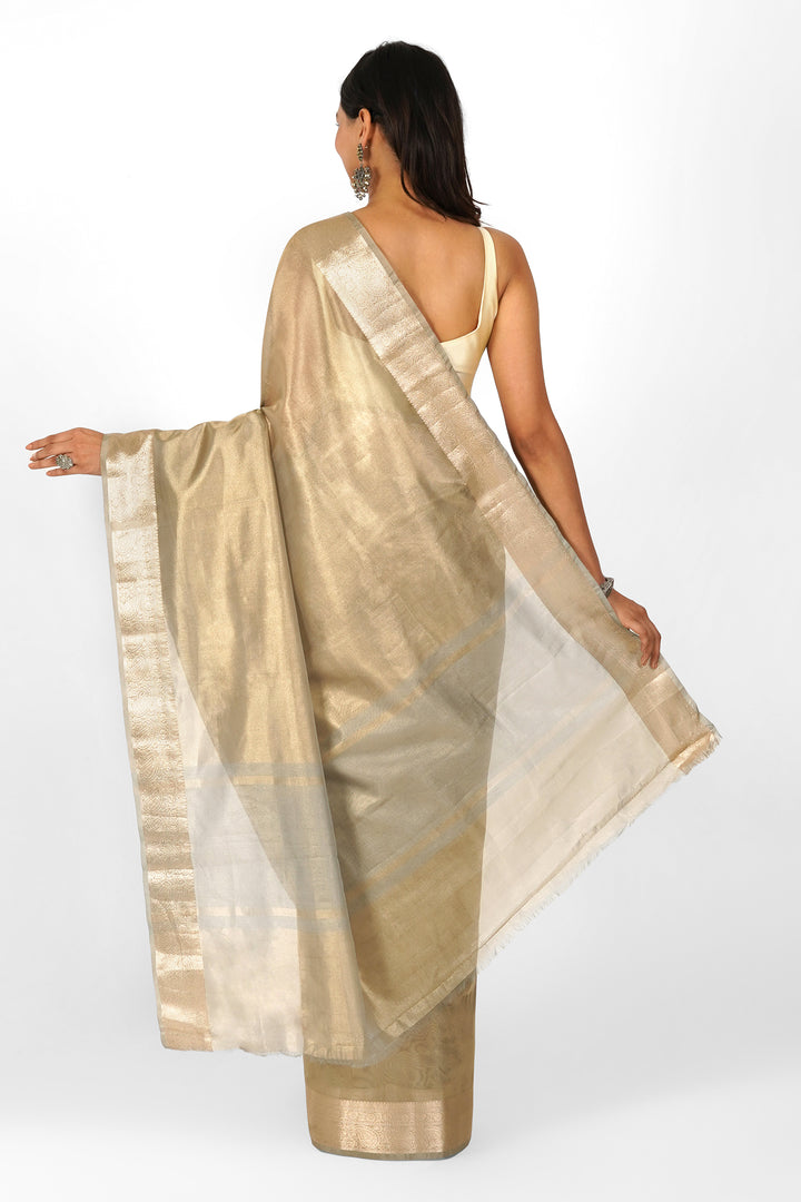 Geetanjali Silver Banarasi Tissue Saree