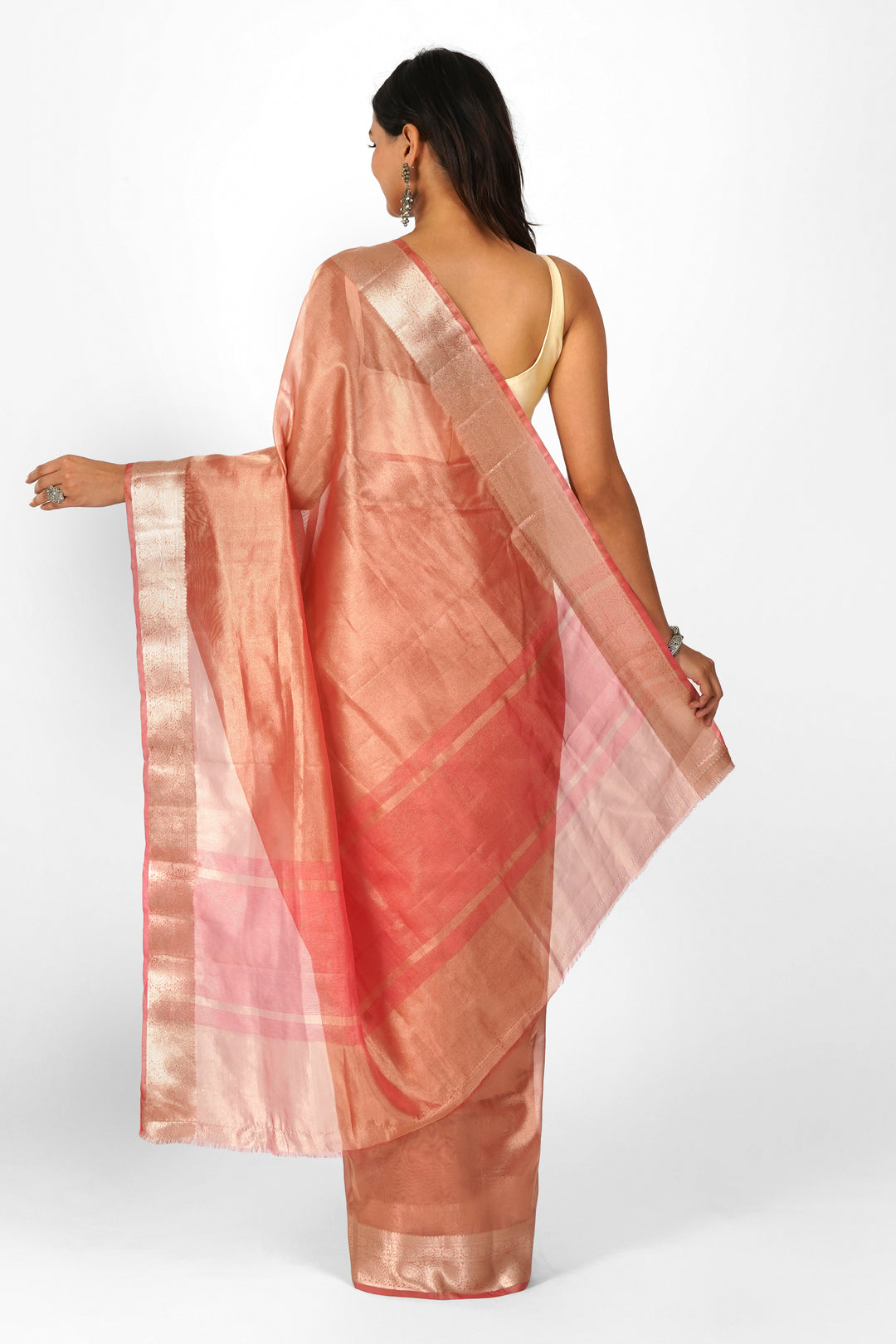 Mohini Coral Banarasi Tissue Saree
